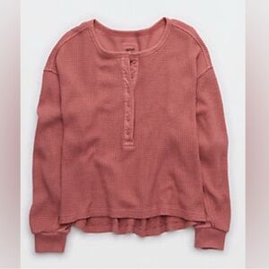 Aerie Waffle Henley Shirt Sz S